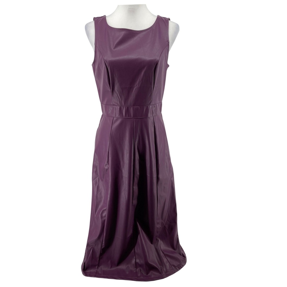 Vegan Leather Dress Women Small Purple Whimigoth Dark Feminine Edgy Chic NEW